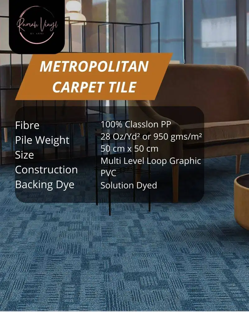 Karpet Metropolitan Carpets 50x50 cm | Anti Noda, Anti Statis, Tahan L