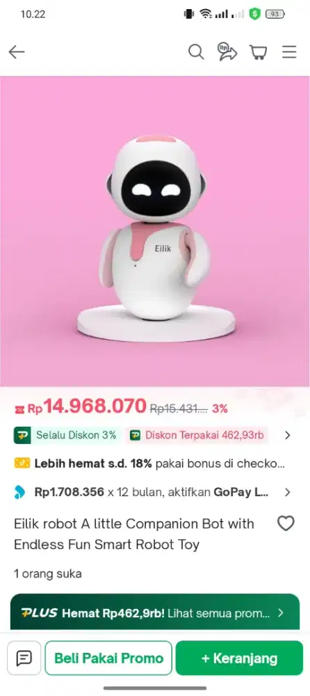 Robot eilik baru 2 bulan