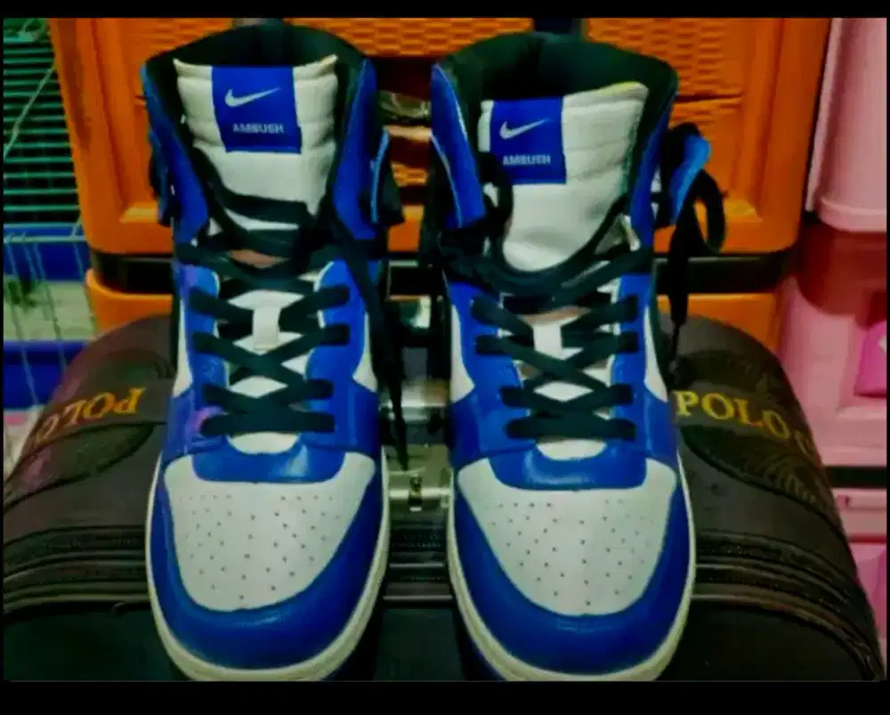 Sepatu Nike Ambush X Dunk High Deep Royal Blue sz 43
