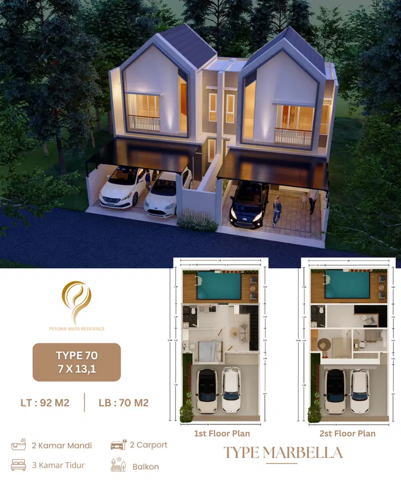 DIJUAL UNIT VILLA 2 LANTAI DENGAN SWIMMING POOL EKSLUSIF BISA KPR