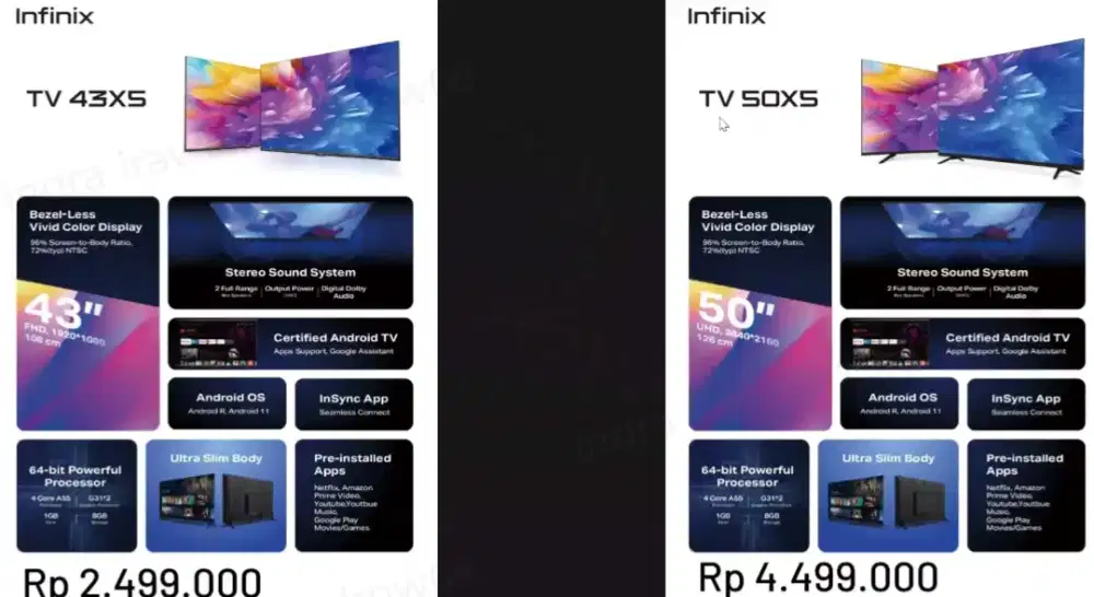 Infinix tv 43' android tv powerpull procesor