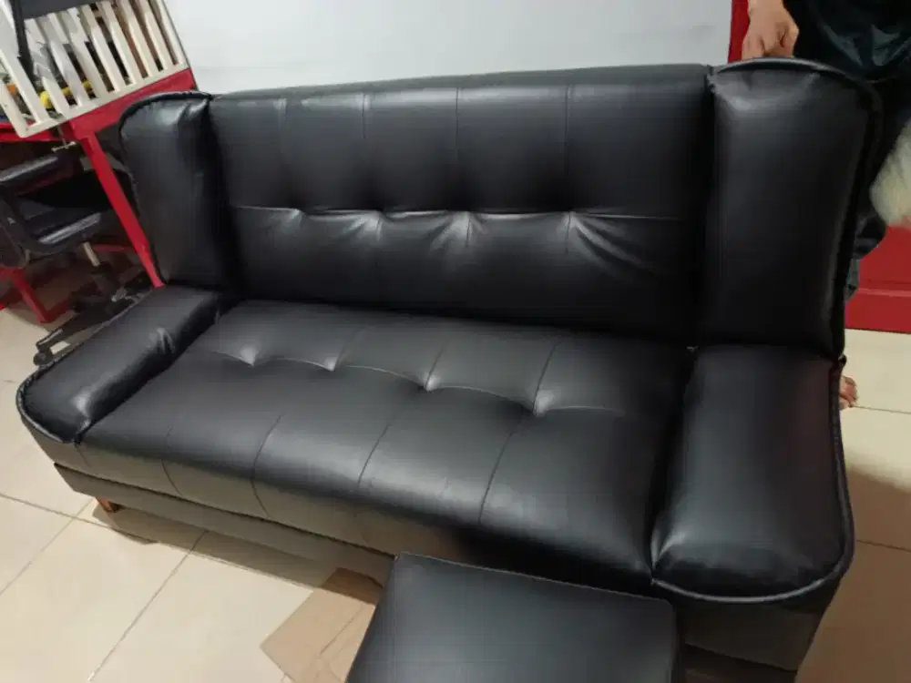 Service sofa bed terbaru ganti kain + tambah busa