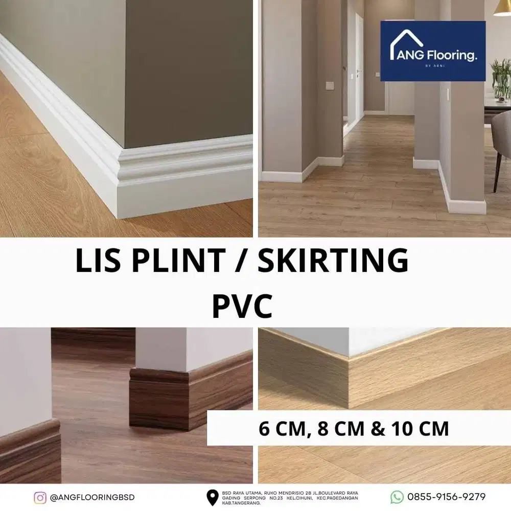 List Plank 6cm 8cm 10cm / Plint PVC / Skriting List Lantai motif Kayu