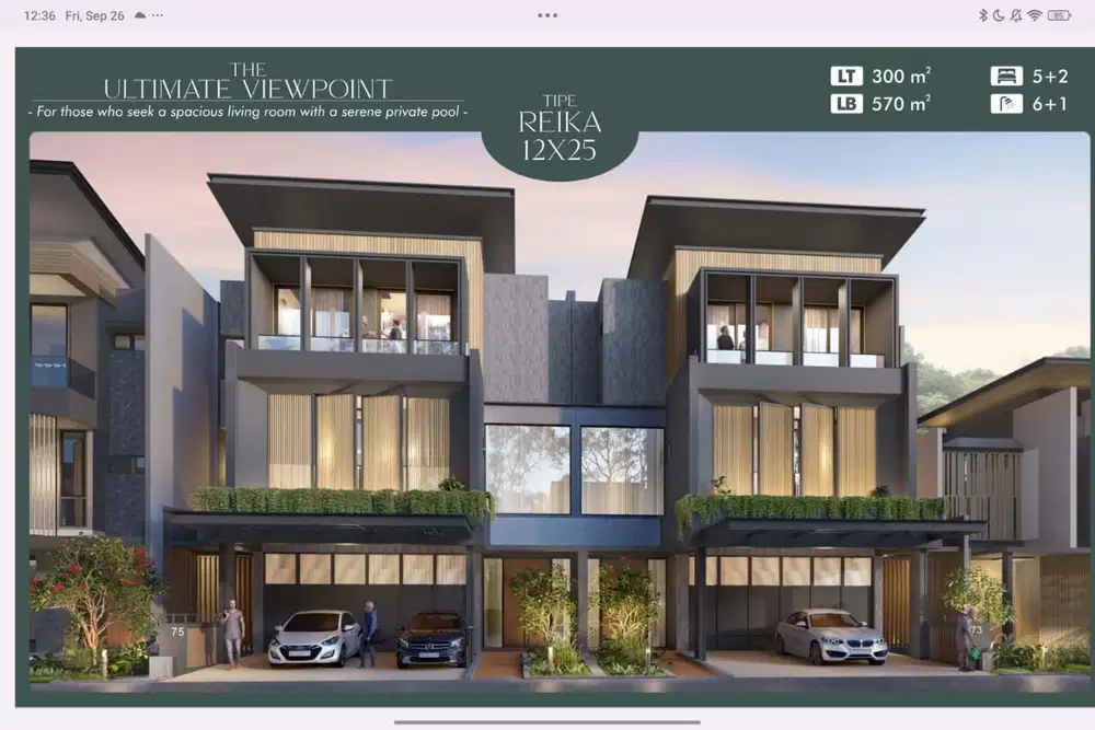 Bisa KPR Dijual rumah designer series pik2 pasir putih 3 lantai 12x25 / 300 m2 ada pool