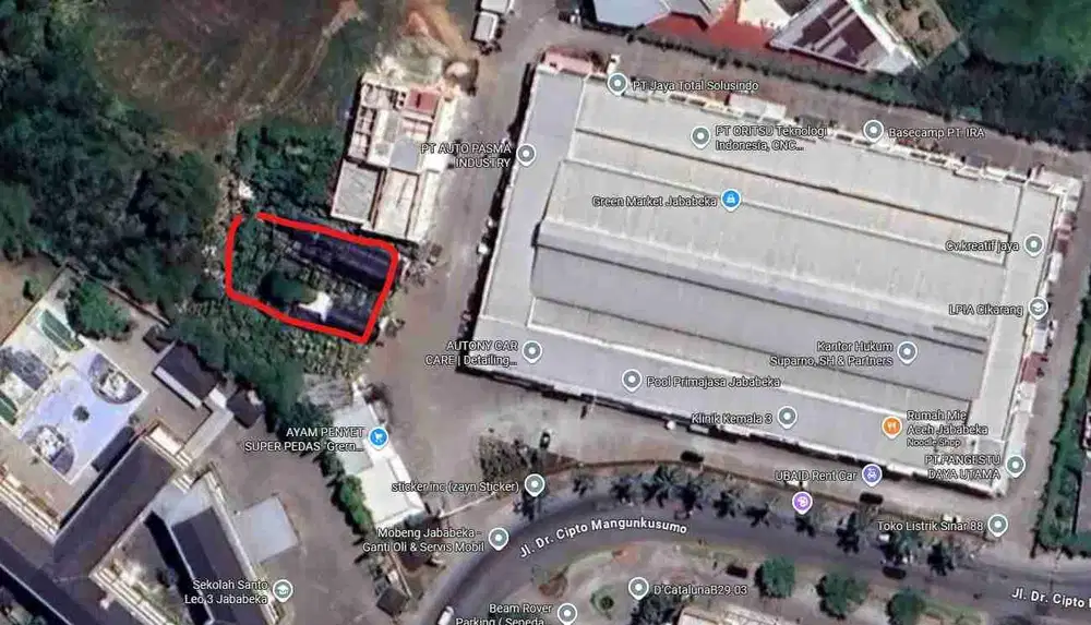 Disewakan Kavling Komersial Strategis dijababeka