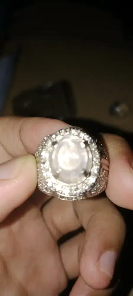 Batu Permata White Safir, Ring Perak Mewah