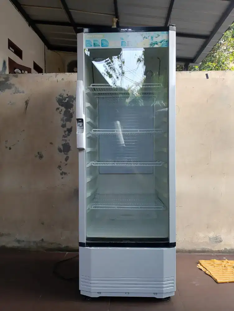 Di jual showcase pendingin minuman merk Polytron NORMAL SIAP PAKAI