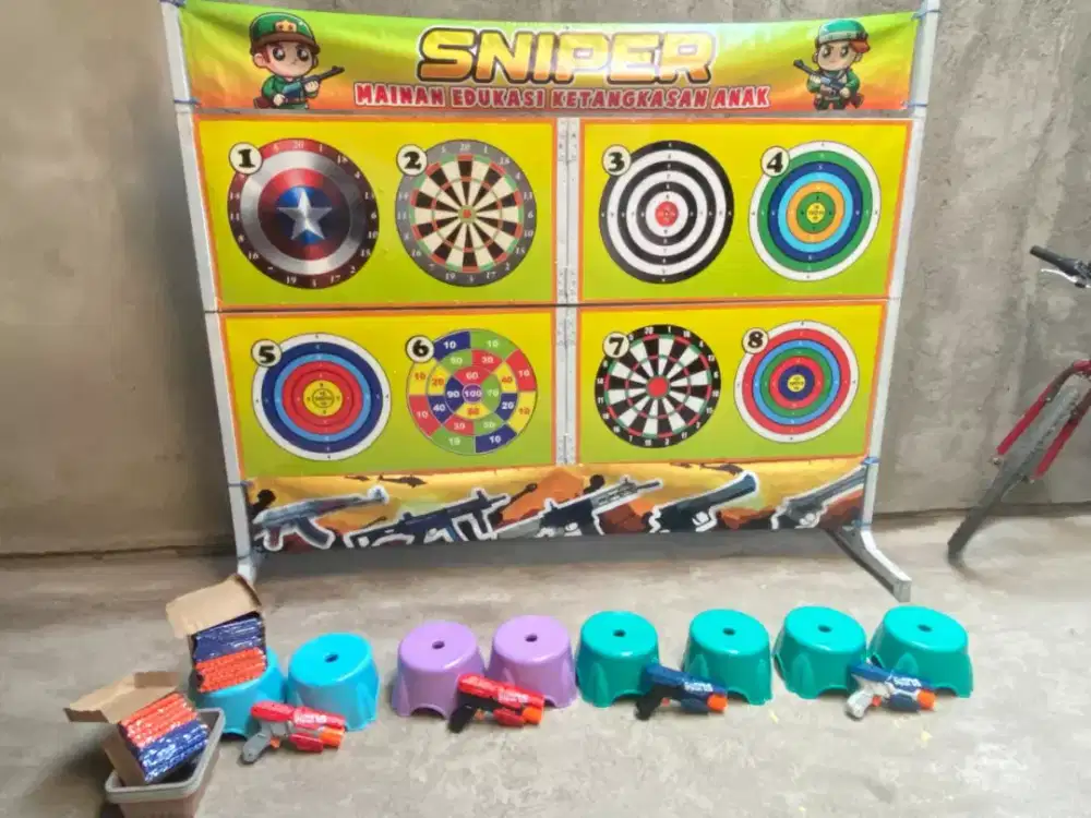 Mainan sniper anak anak dan pasir ajaib