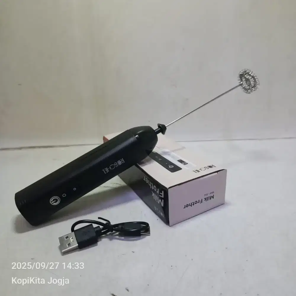 Milk frother recharger portable coffee