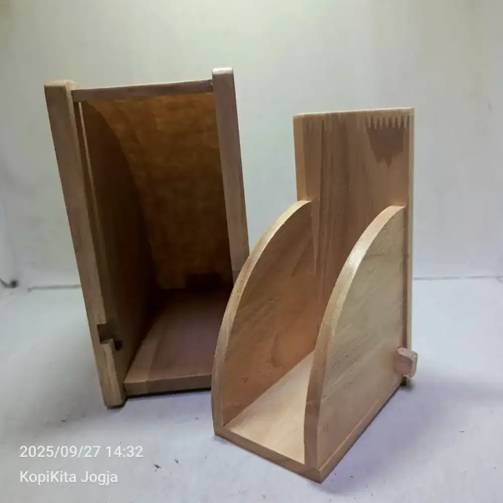 Wooden storage box coffee filter holder atau wadah paper filter v60
