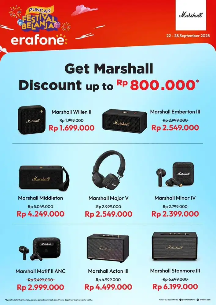 Get Marshall Discount up to Rp 800.000*