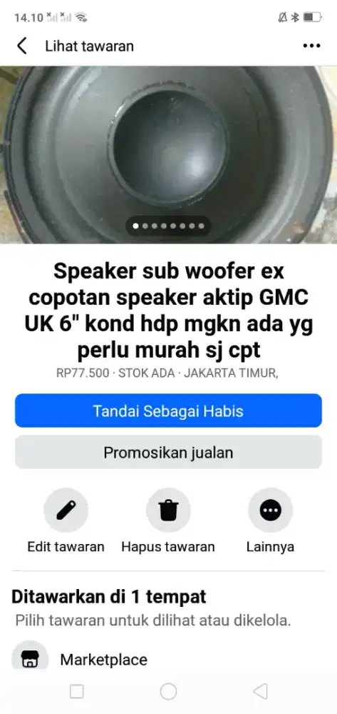 Speaker sub woofer ex copotan speaker aktip GMC kond hdp hrg murah sj