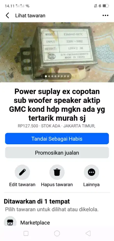 Power suplay speaker aktip GMC kond hdp ex copotan mgkn ada yg perlu