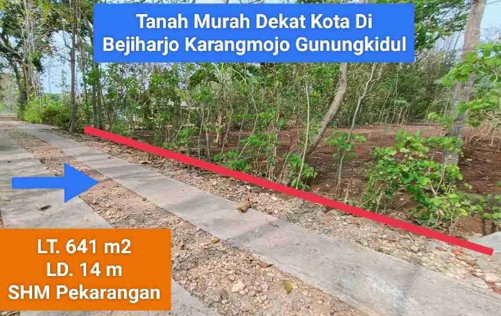 jual tanah murah pekarangan di Bejiharjo Karangmojo Gunung Kidul strategis