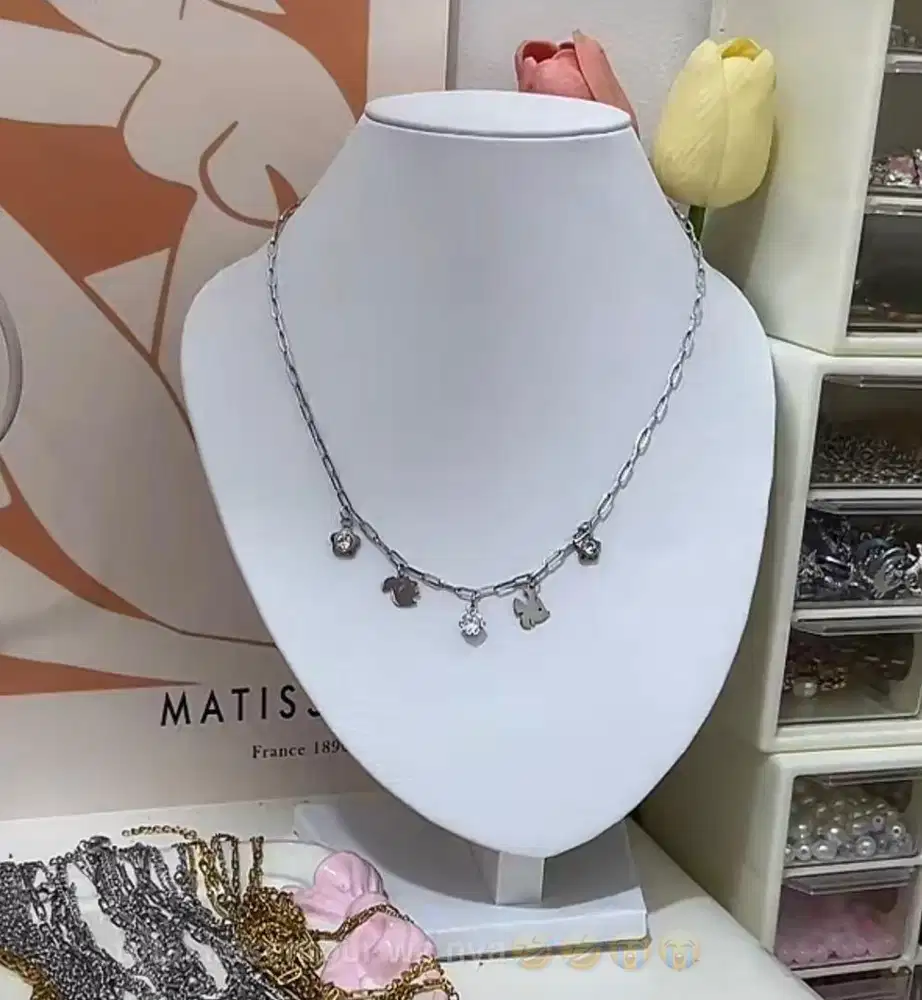 Kalung anti karat silver charm limited edition