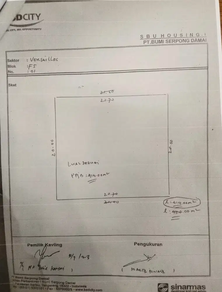 FOR SALE KAVLING Berlokasi Strategis Di Land For Sale Versaillles