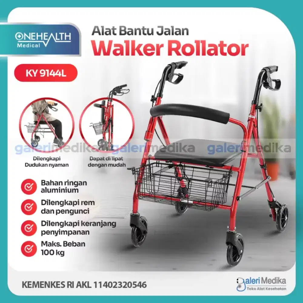 Rollator OneHealt KY9144L Alat Bantu Jalan