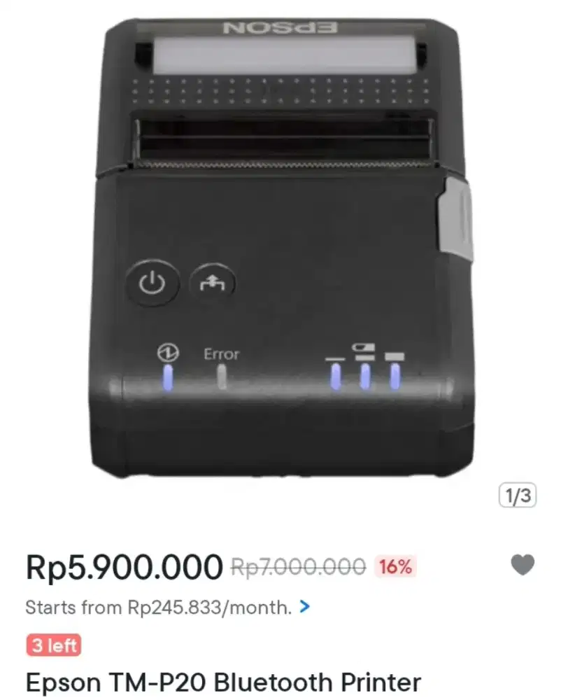 Epson thermal portabel bluetooth TM P20 | TMP-20 | TM-P20