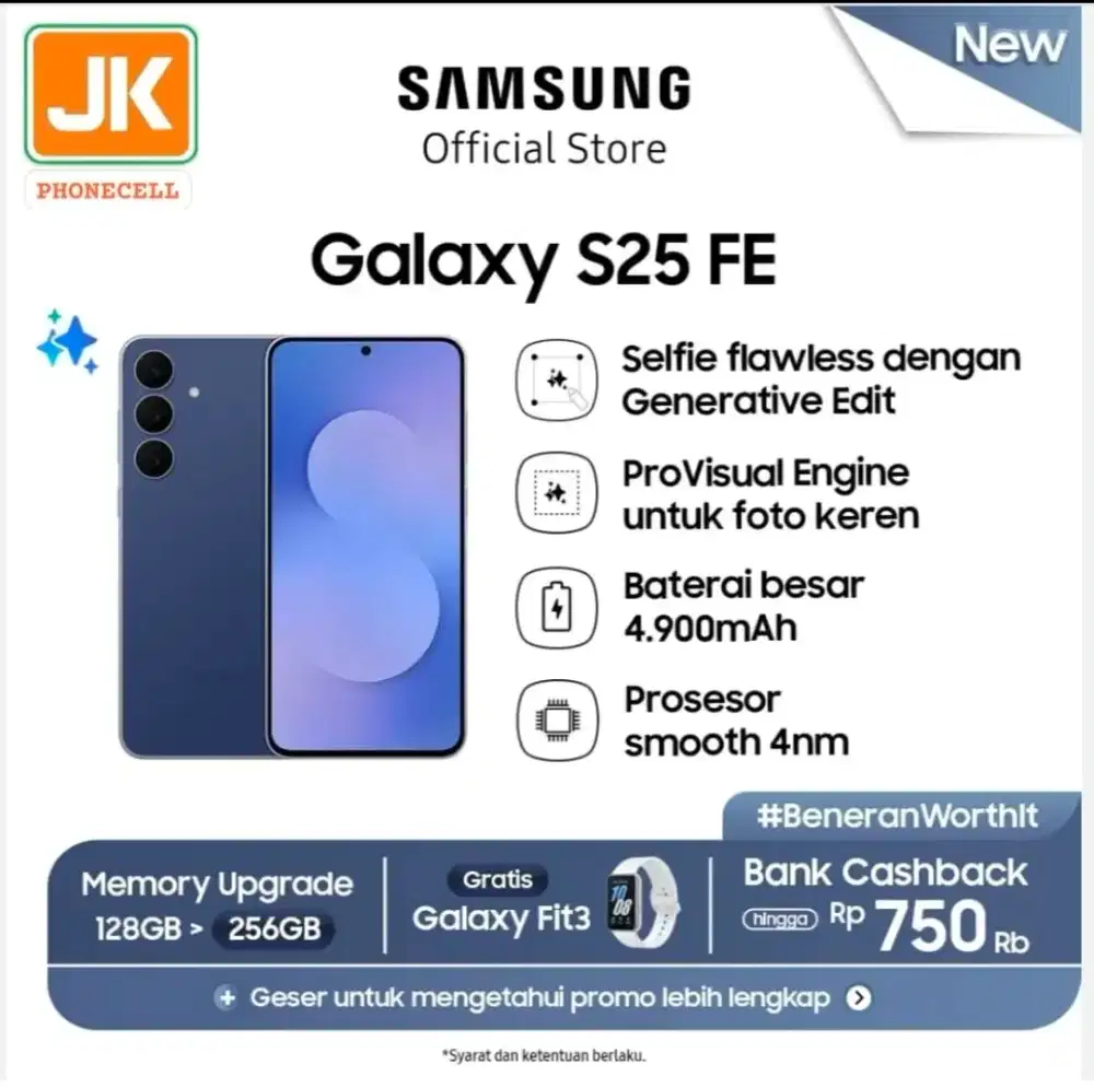 Samsung Galaxy S25Fe 256GB New SEIN