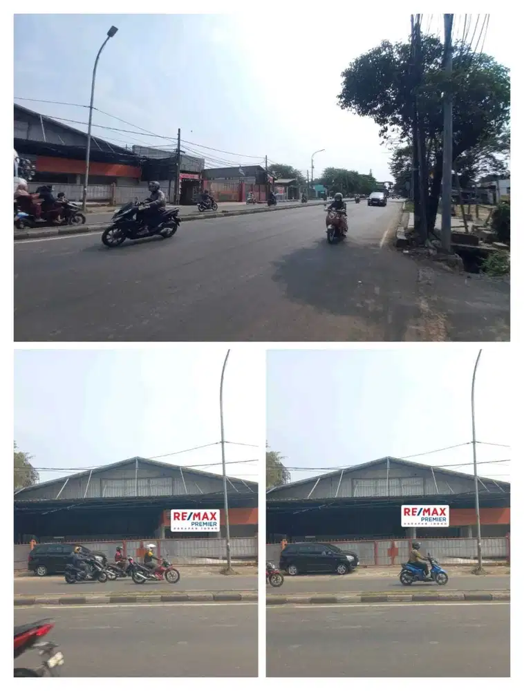 Disewa / dijual Gudang strategis pinggir jalan raya bekasi