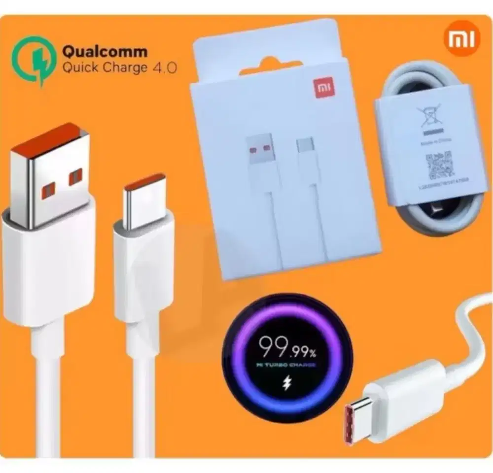 Kabel Data Xiaomi Fast Charging ORIGINAL 6A 100% Type-C