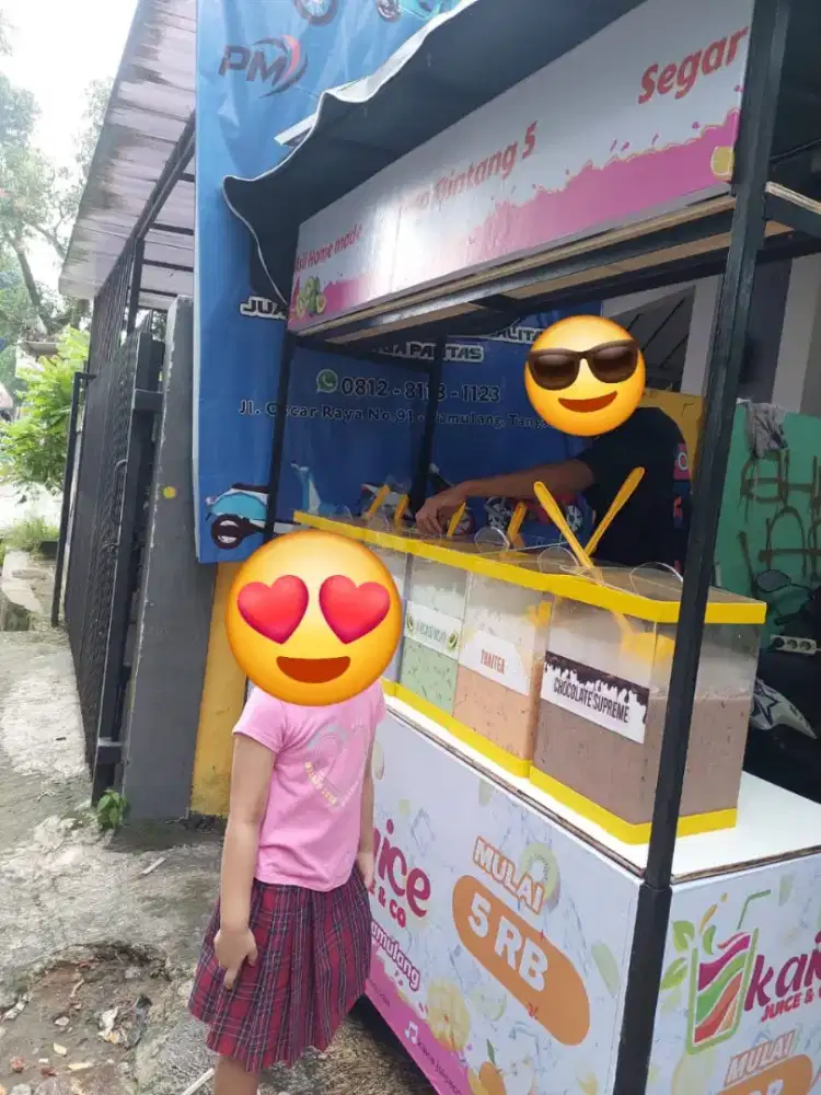 Dijual gerobak minuman viral (es kobok naik level pasti ramai pembeli)