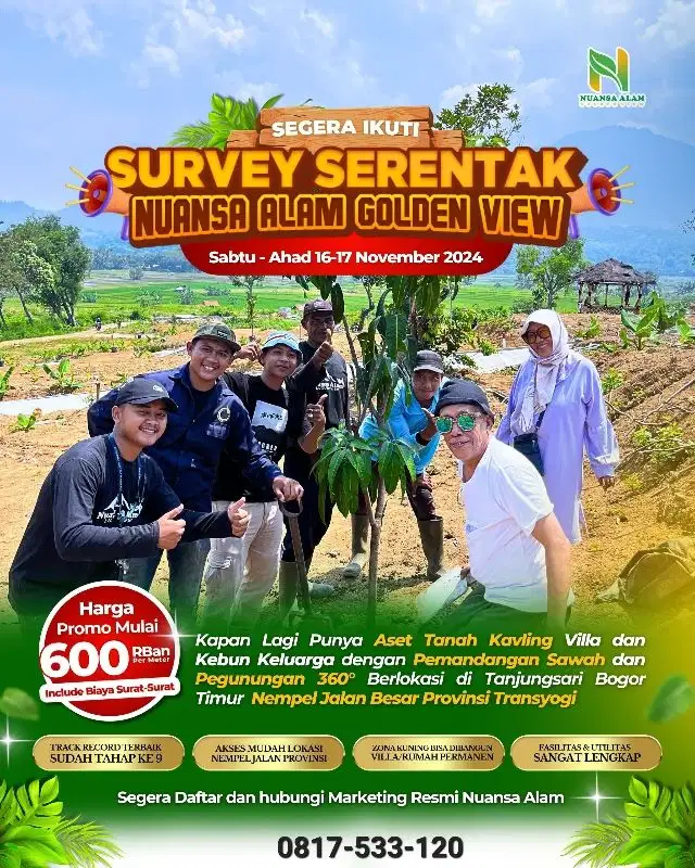 Di Jual Tanah Kavling Murah di Nuansa Alam Golden View  Bogor Timur