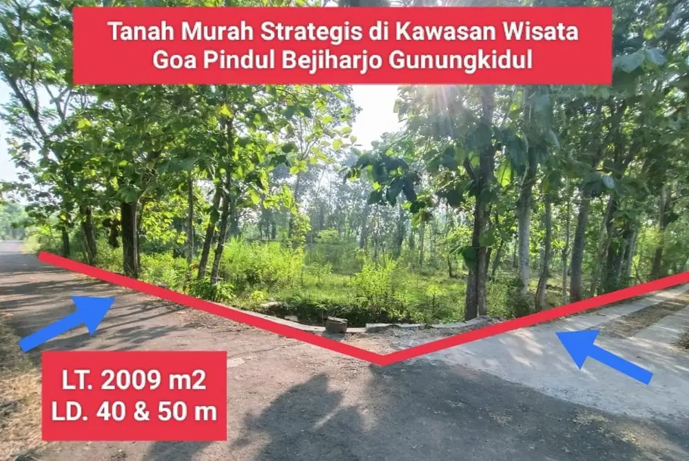 Jual tanah murah strategis di Wisata Goa Pindul Bejiharjo Gunung Kidul