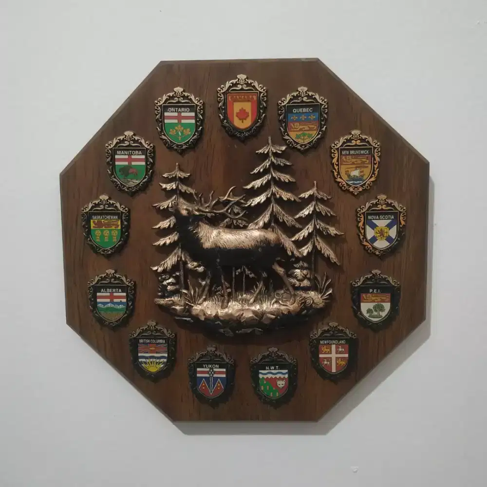 Pajangan Dinding Vintage Kanada Rusa Kayu Hiasan Gantungan Canada