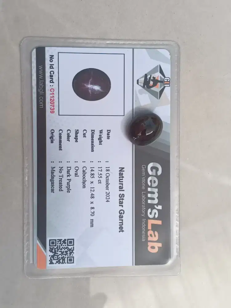 Natural batu garnet star