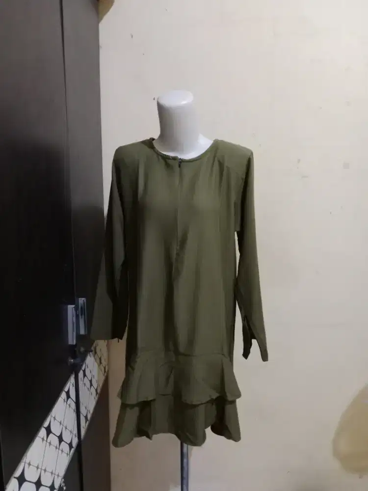 Dress katun adem bonus dress 1 warna coklat