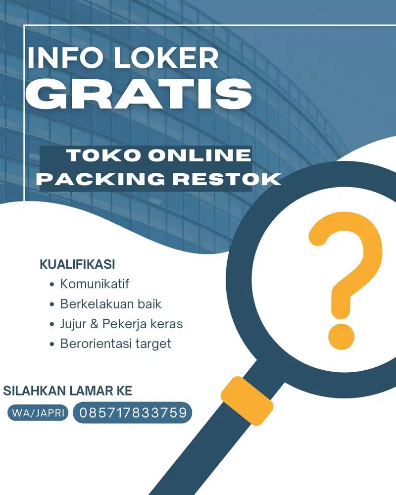 LOKER PACKING RESTOK GRATIS DAERAH CITRA RAYA