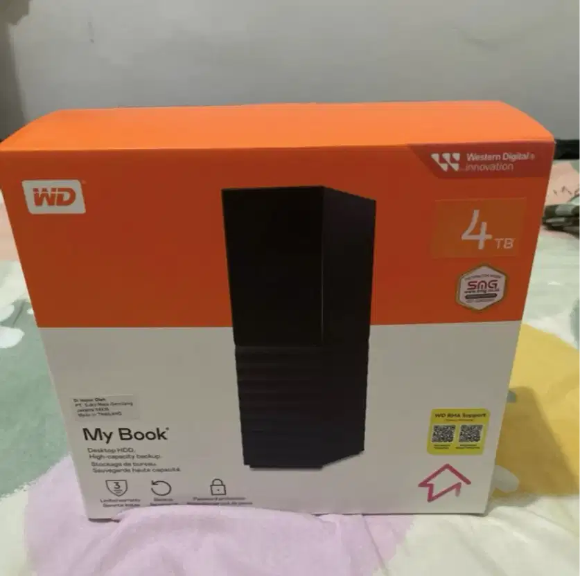 Harddisk External WD my book 4 TB garansi on 17 nov 2027