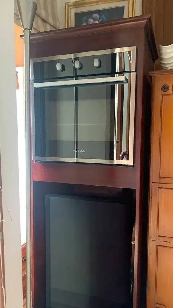 Lemari Oven Kayu + Modena Electric Oven dan Lemari kayu Dispenser