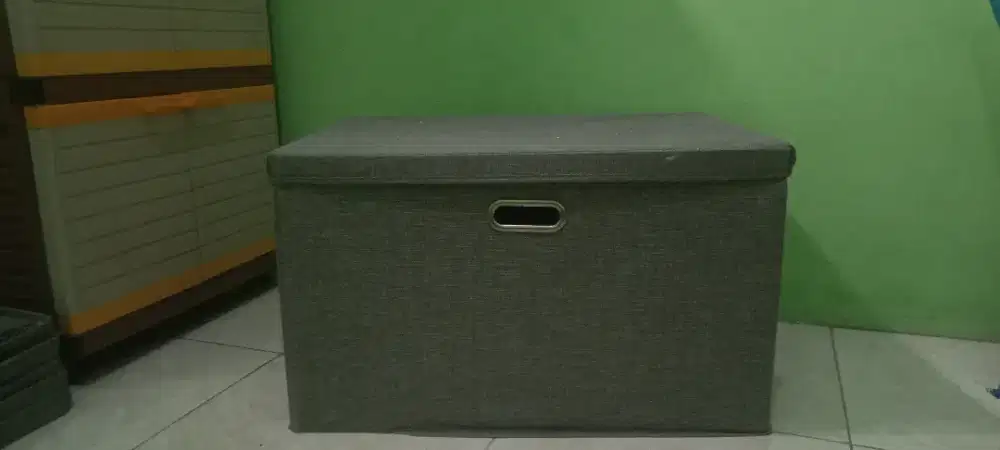 Box Storage Linen Katun Dengan Tutup