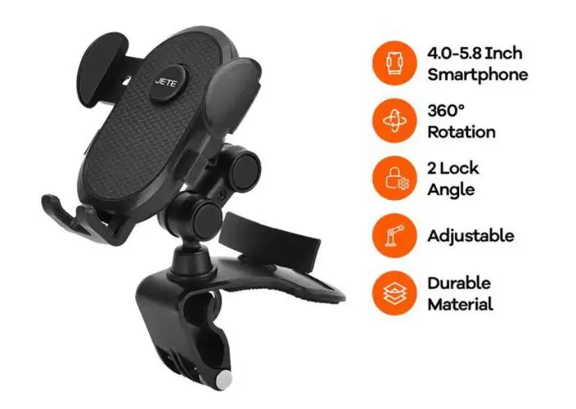 JETE H1C Holder HP Mobil Kaca Depan/ Dashboard 360 Derajat - Universal