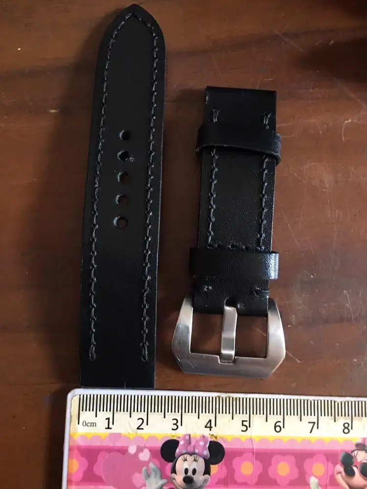 Strap kulit uk 22 handmade asli tebal