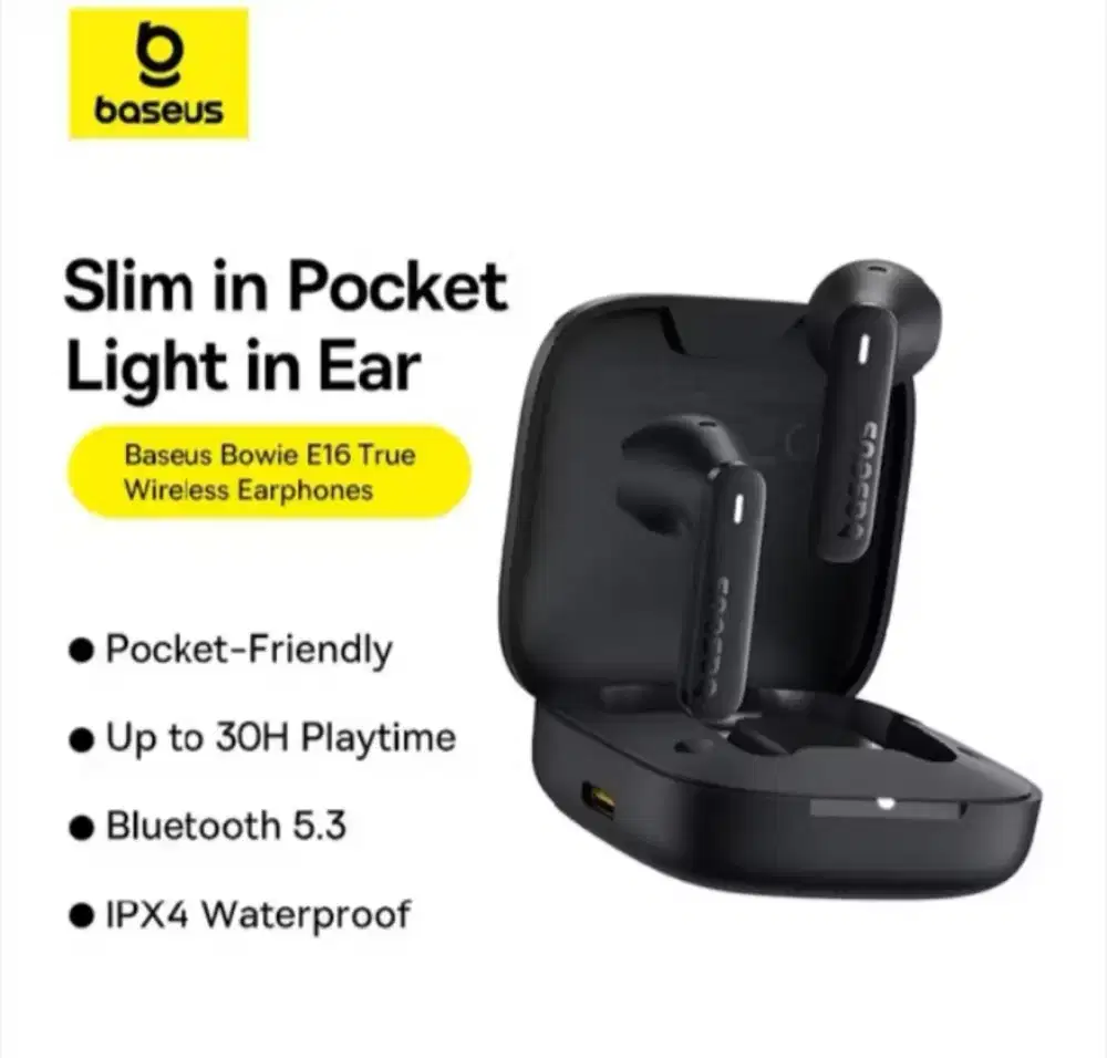 Baseus Bowie E16 TWS Hitam Ori