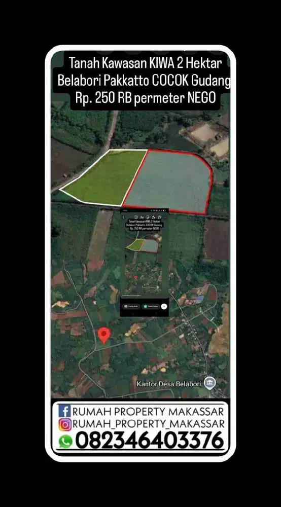 Tanah Kawasan KIWA Gowa
2 Hektar Belabori Pakkatto
COCOK Gudang