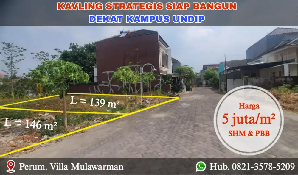 DIJUAL KAVLING STRATEGIS DEKAT UNDIP TEMBALANG