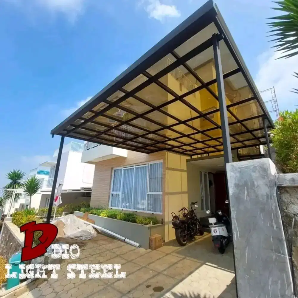 Kanopi atap solarflat 1.2 mm rangka baja ringan, se-jabodetabek