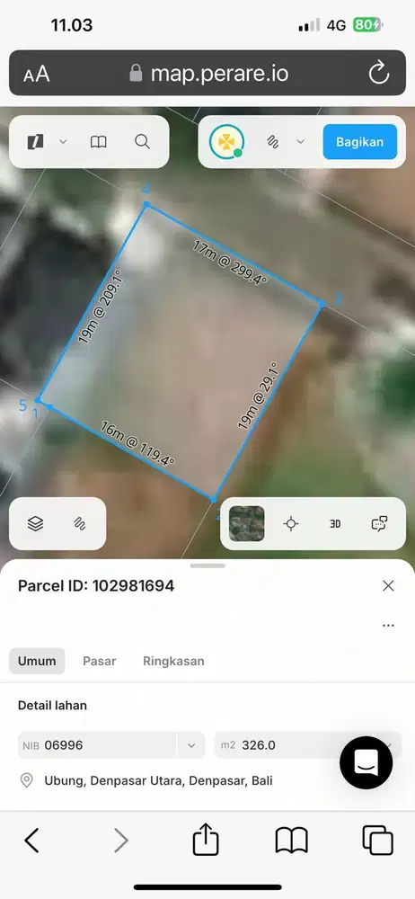 Dijual Tanah di Kompleks Ballerina Perumahan Ciputra Denpasar