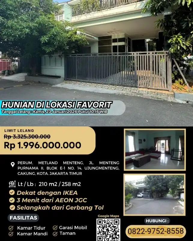 jual murah rumah melalui lelang negara