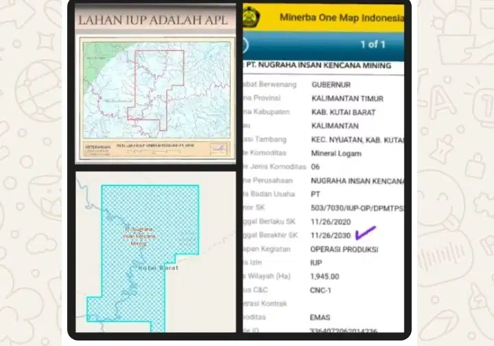 Dijual perusahaan Tambang Emas di Kutai Kaltim sedang operasi
