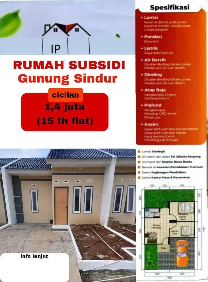 Perumahan subsidi cicilan 1jt an