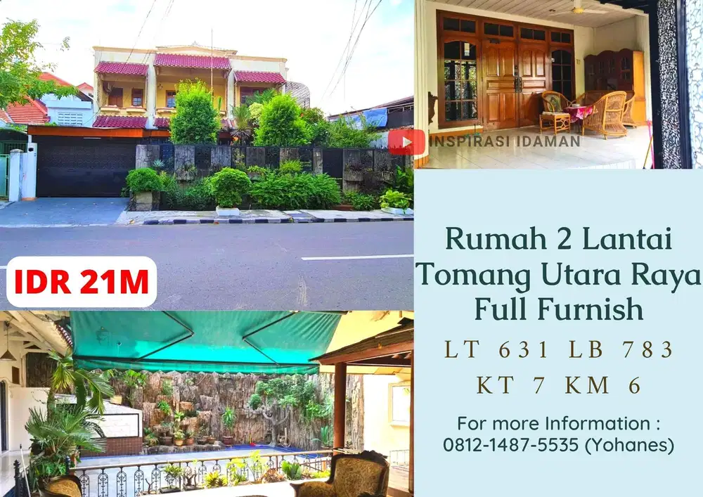 Rumah 2 Lantai Tomang Utara Raya Full Furnish