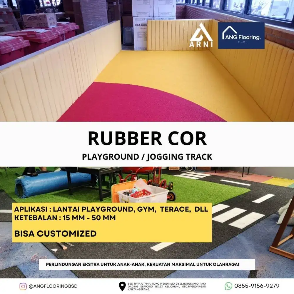 Lantai RUBBER (Karet) Playground, Jogging Track, lantai gym, DLL | ter