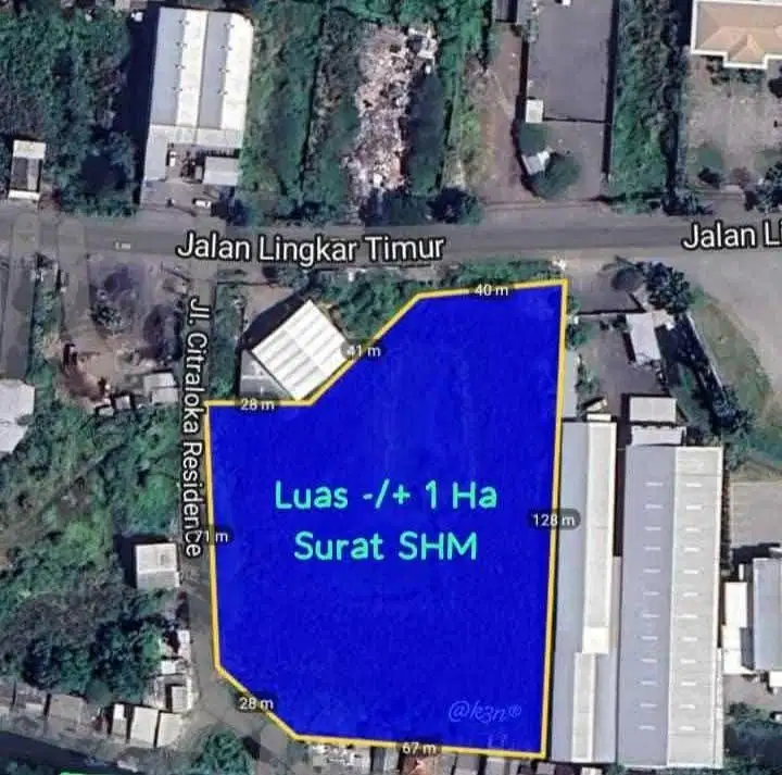 TANAH INDUSTRI LINGKAR TIMUR NOL JALAN RAYA