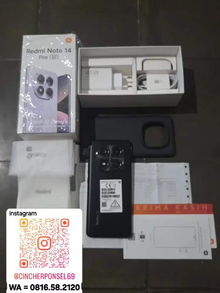 Jual hp bekas REDMI NOTE 14 PRO 5G 12/512 likenew nota beli terlampir