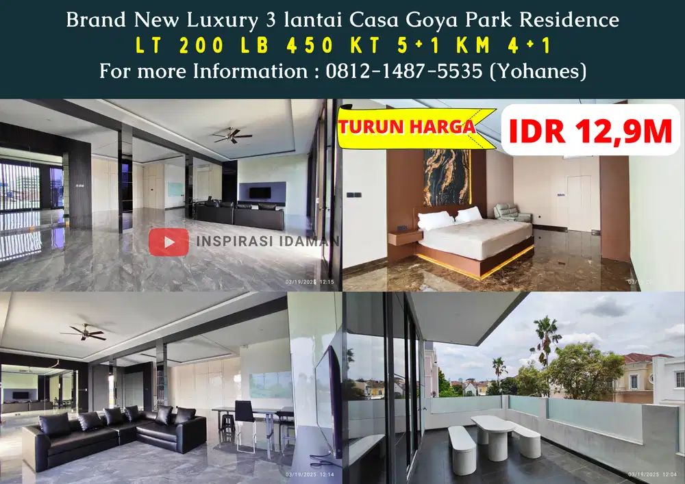 Brand New Luxury 3 lantai Casa Goya Park Residence